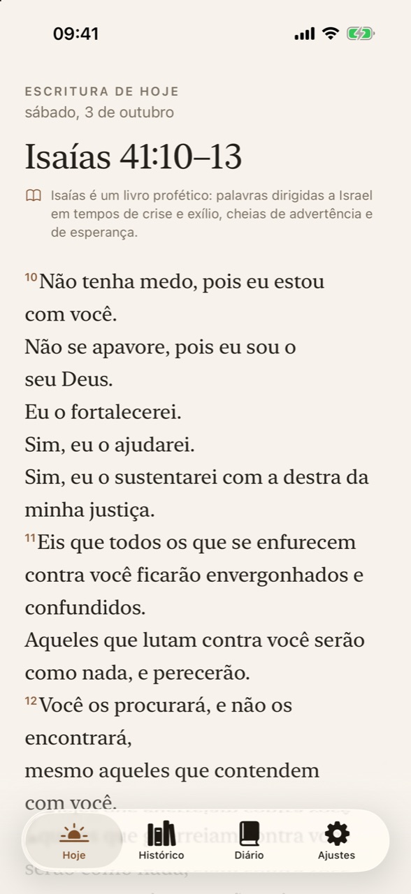 A passagem de hoje, com uma nota sobre o livro